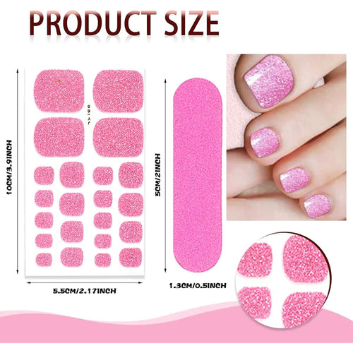 8 Sheets Gel Toe Nail Strips Solid Color Nail Wraps Stickers Self Adhesive Toenail Polish Strips Exquisite Full Wrap Toenail Stickers Glossy Nail Art Decals for Women Manicure Decals Decorations