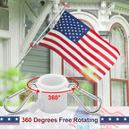 Flag Pole Kit With 3X5 American Flag - Includes 5Ft Heavy Duty Tangle Free Flagpole,Embroidered 3X5 Us Flag,Aluminum Mount Holder Bracket,Metal Flagpoles For Outside House,Porch,Outdoor - White