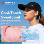 TOP-EX Cooling UV 50 High Ponytail Baseball Cap for Women Quick Dry Sports | Advanced tech sweat-absorbing band; breathable running fit; 2.4oz ultra-light; packable; water-resistant; eco recycled. Grey
