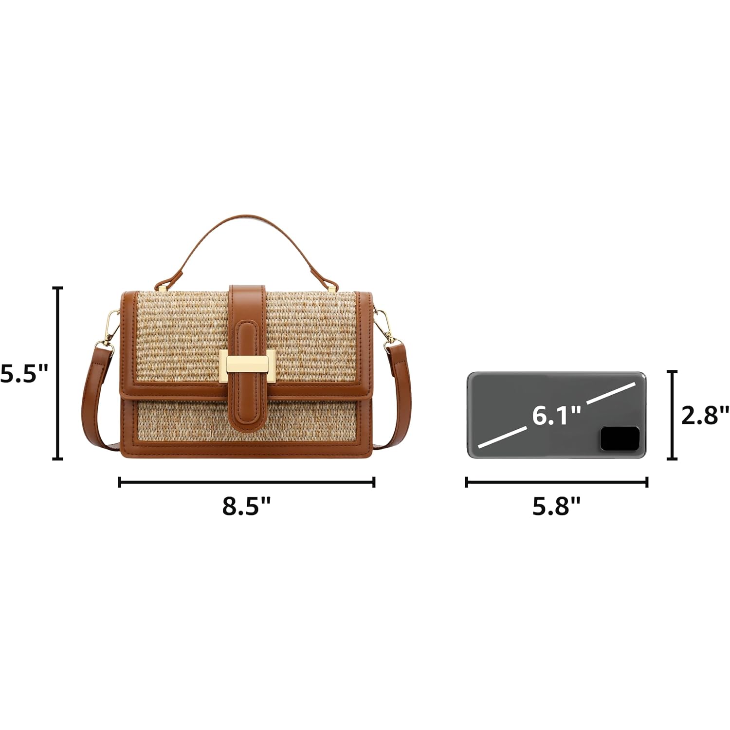 Kkxiu Crossbody Bags For Women - Top Handle Purses For Lady, Leather Handbags Shoulder Clutch With Adjustable Shoulder Strap