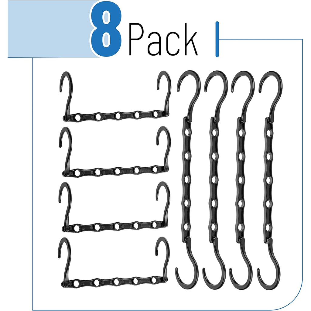 Mr. Pen- Space Saving Hangers, 8 Pcs, 360° Rotating Hooks | Magic Cascading Hanger Organizer With 5 Enclosed Slots, Closet Organizers And Storage For Clothes