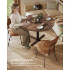 Vasagle Dining Table, Small Round Kitchen Table For 4 People, 31.5 X 29.4 Inches, For Dining Room, Living Room, Farmhouse, Water-Resistant, Somber Walnut Ukdt082K01V1