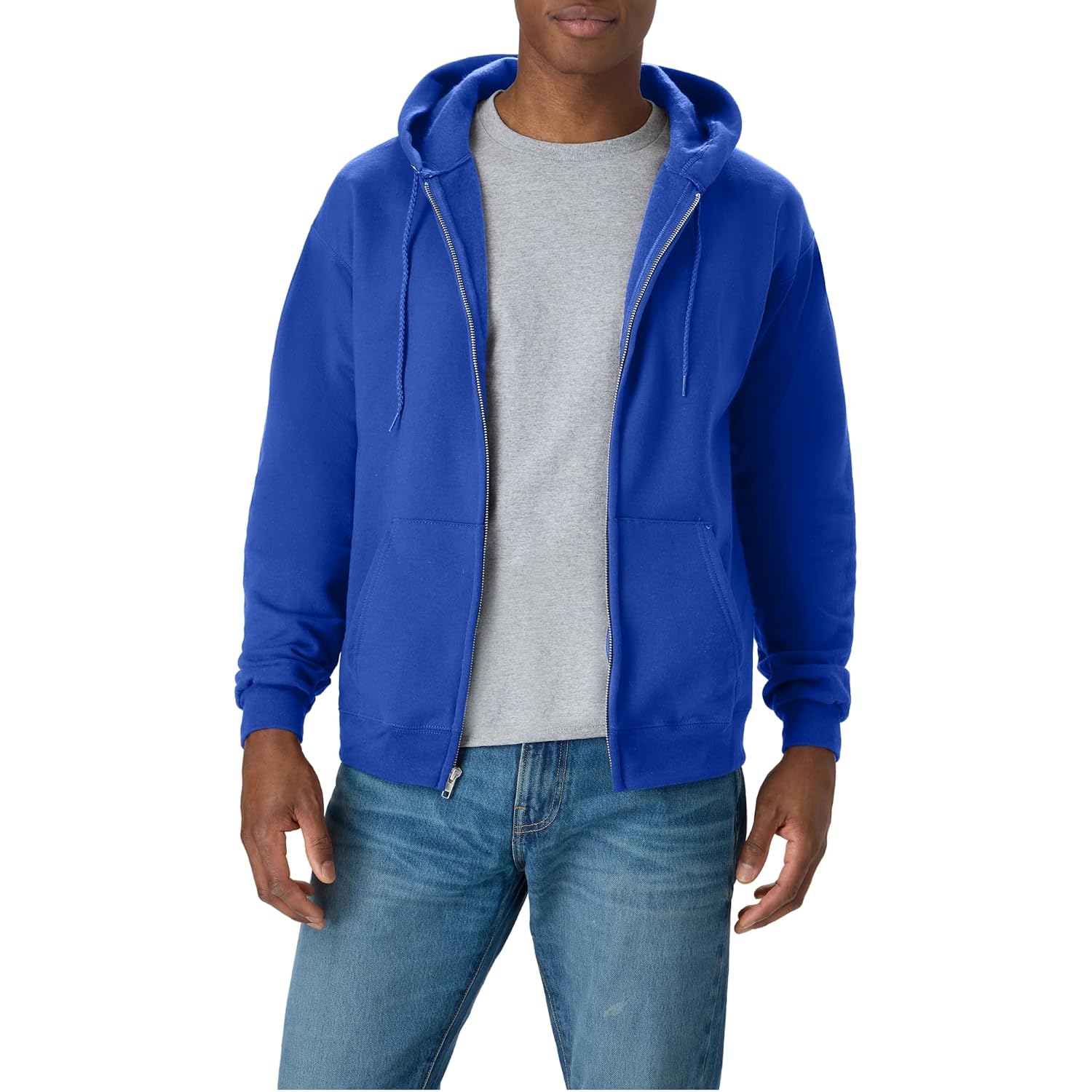 Hanes Men'S Zip-Up Hoodie, Ecosmart Fleece Full-Zip Hoodie For Men, Hooded Sweatshirt