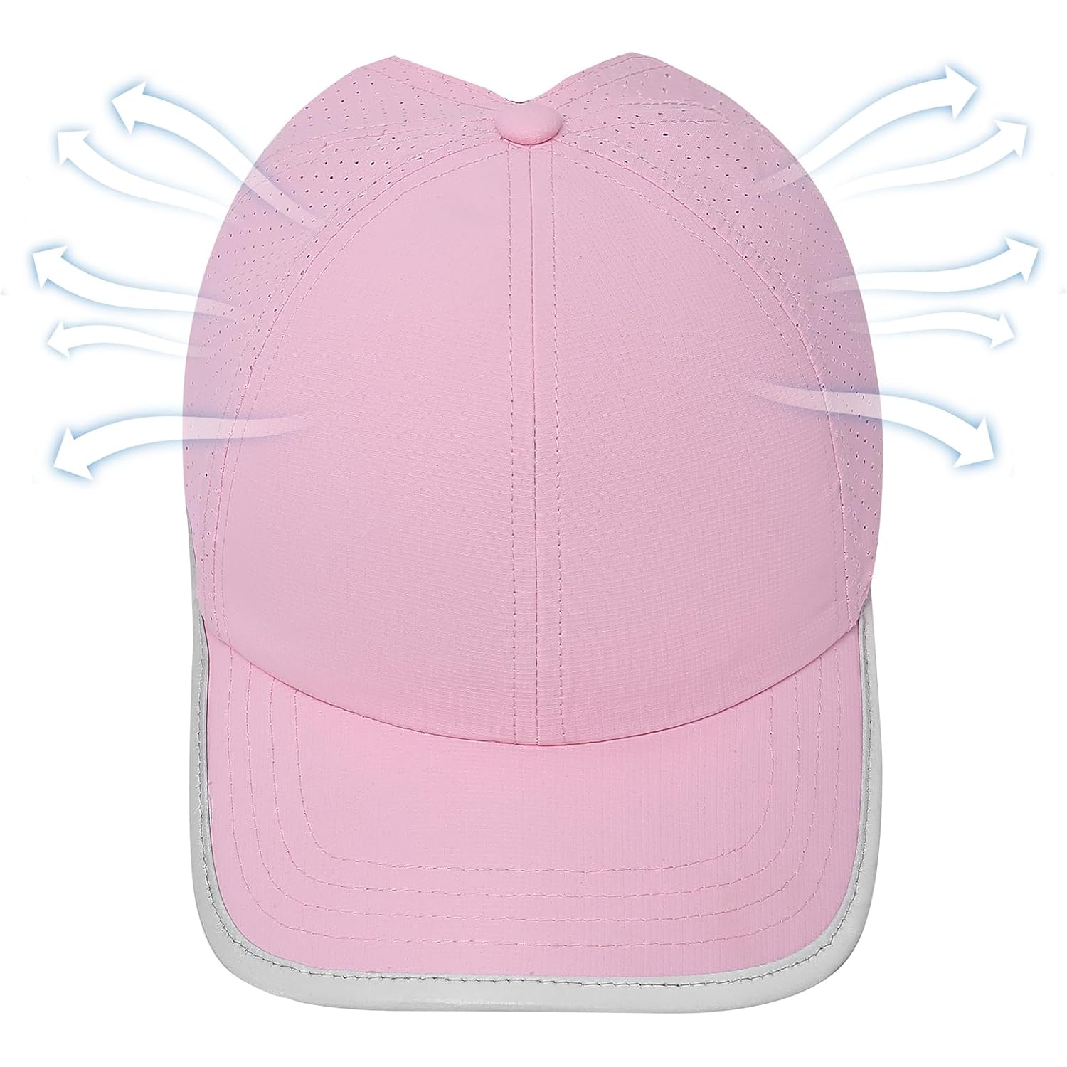 Ponytail Hat for Women, Criss Cross Quick Drying Baseball Cap, Breathable Messy Bun Hat for Outdoor Sports Running Golf Pink
