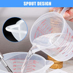 Dtdnzkn 2 Pack Measuring Cup Set, 250Ml (1-Cup) And 500Ml (2-Cup) | Plastic Liquid Measuring Cups- Baking, Cooking, Mixing & Measuring Cups, Essential Kitchen Tools