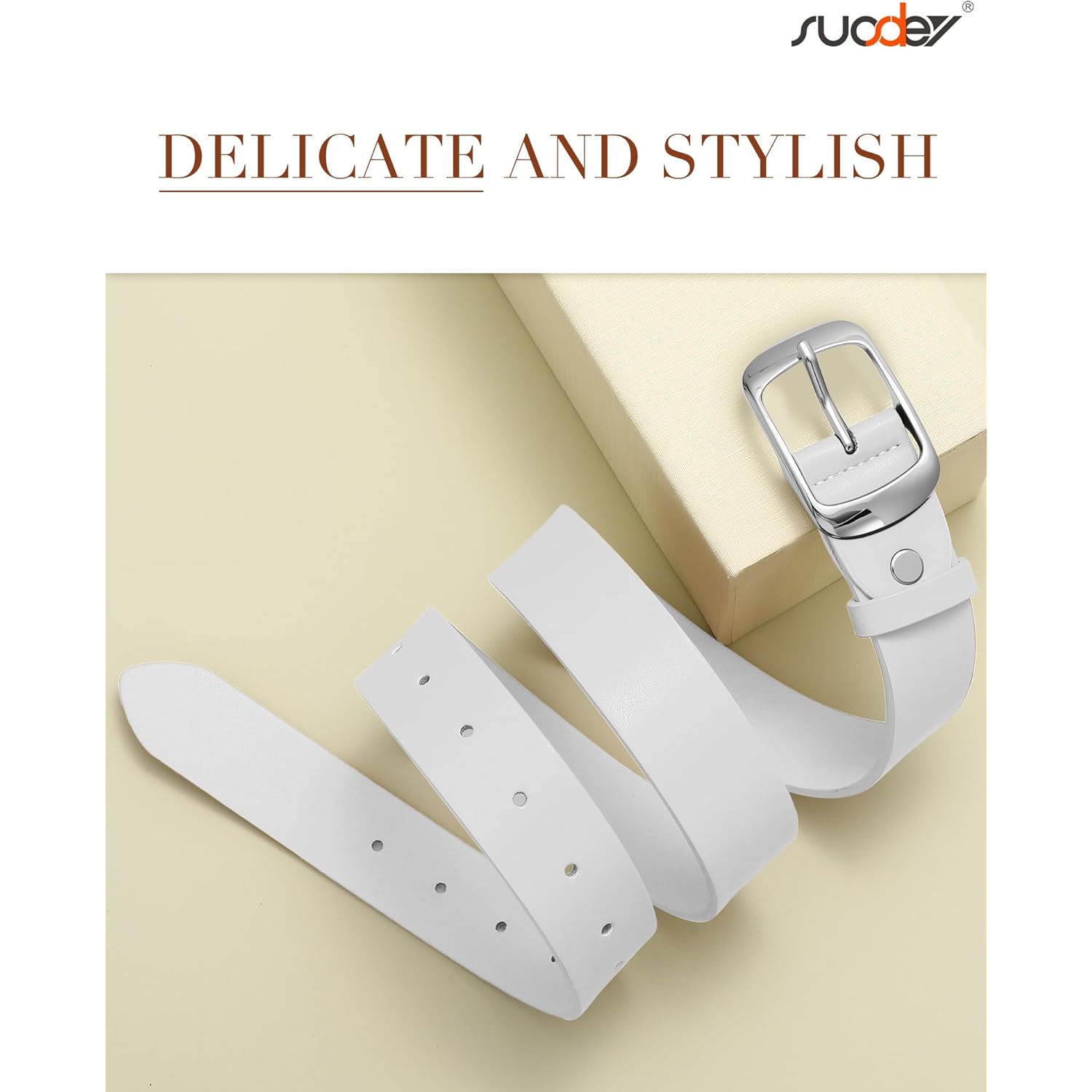 SUOSDEY Women Belts For Jeans Dresses Pants Ladies Leather Waist Belt with Elegant Buckle, Width 1.3"