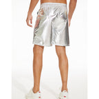 Zerbala Men'S Metallic Shorts Shiny Rave Shiny Sparkly Shorts With Pockets