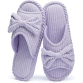 Cute Slippers For Women Indoor And Outdoor Cozy Soft Bow Open Toe Womens Slippers With Memory Foam Anti-Skid Sole Slides Spa Birthday Gifts For Women Mom Her Ladies Bridesmaid