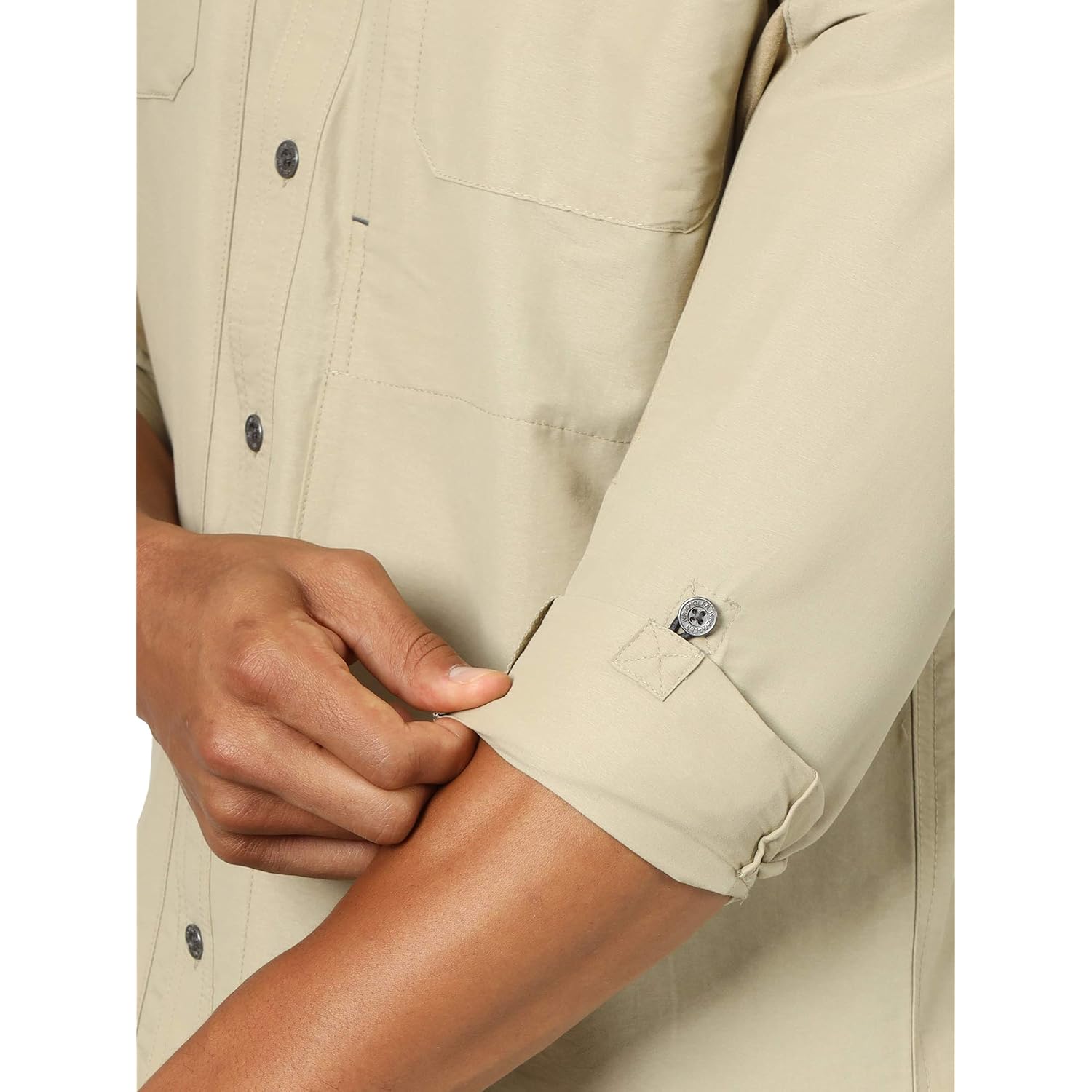 Atg By Wrangler Men'S Long Sleeve Mixed Material Shirt