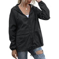 Women'S Raincoats Lightweight Waterproof Windproof Adjustable Windbreaker Rain Jackets Hooded With Pockets S-Xxl