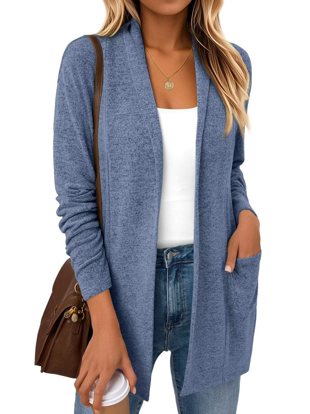 LILLUSORY Cardigan for Women Lightweight Cardigans Fall Fashion Outfits | Open Front Long Cardigan with Pockets, Business Casual Travel Outfits