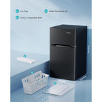 Euhomy Mini Fridge With Freezer, 3.2 Cu.Ft Mini Refrigerator, Dorm Fridge With 2 Door For Bedroom/Apartment/Office-Food Storage Cooling Drink, Black