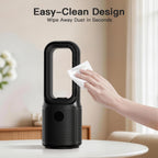 Let'Me Bladeless Desk Fan Small Quiet, 5-Speed Bedside Table Fan With 3-Level Brightness Night Light, 72° Oscillation, 9-Hour Timer, Wired Power With Adapter, Fan For Bedroom Office Home, 13X5 Inch