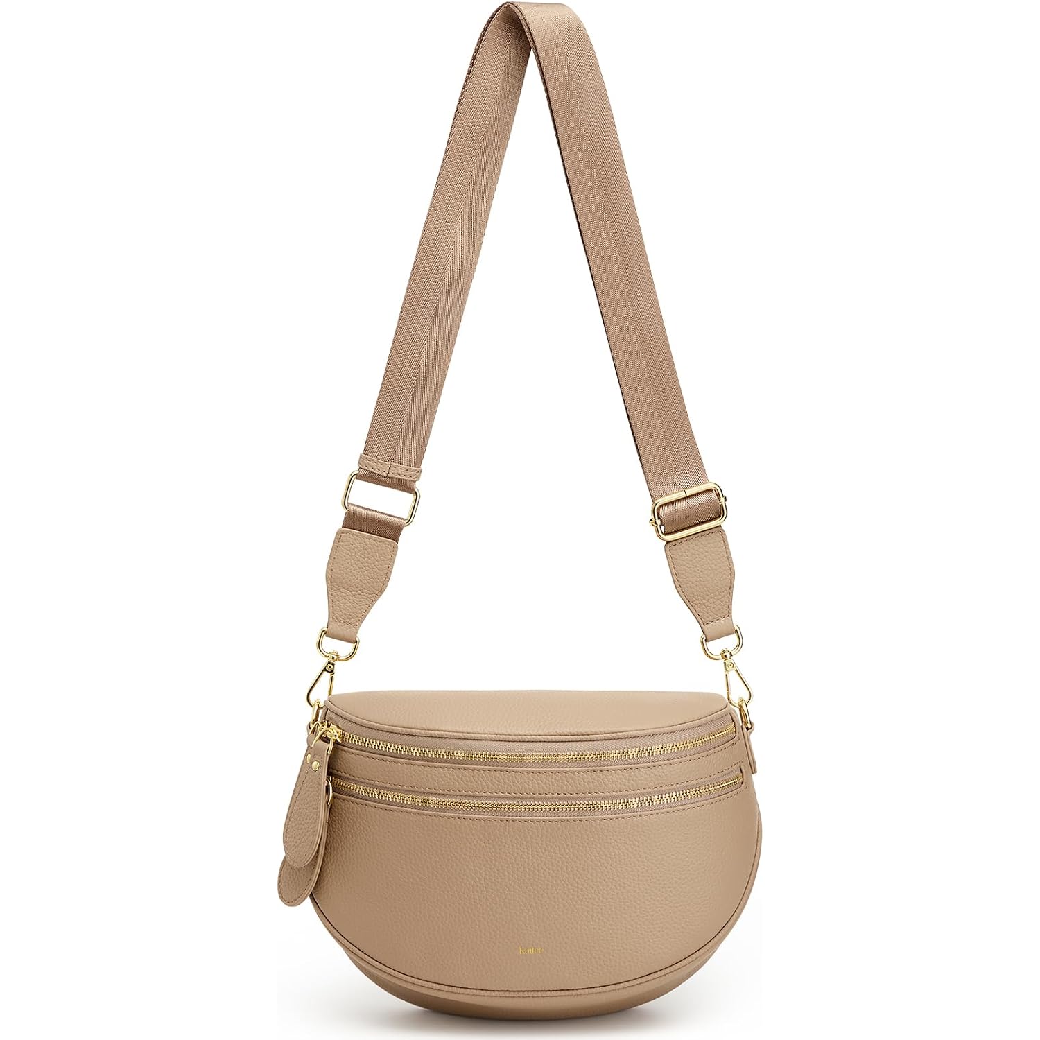 Kattee Crossbody Bag Bum Bags For Women, Leather Fanny Packs Belt Bag, Spacious Sling Purses For Women With Rfid Blocking, Tan