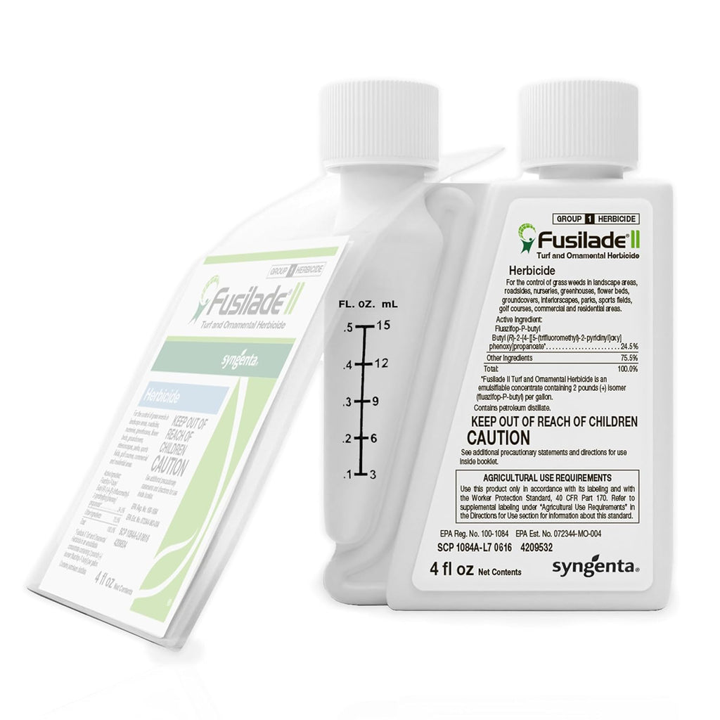 Syngenta Fusilade Ii Herbicide - Grass Weed Killer Spray For Selective Control In Turf & Landscapes, Safe On Ornamentals, Fast Acting Weed Control For Nurseries & Sports Fields - 4 Oz