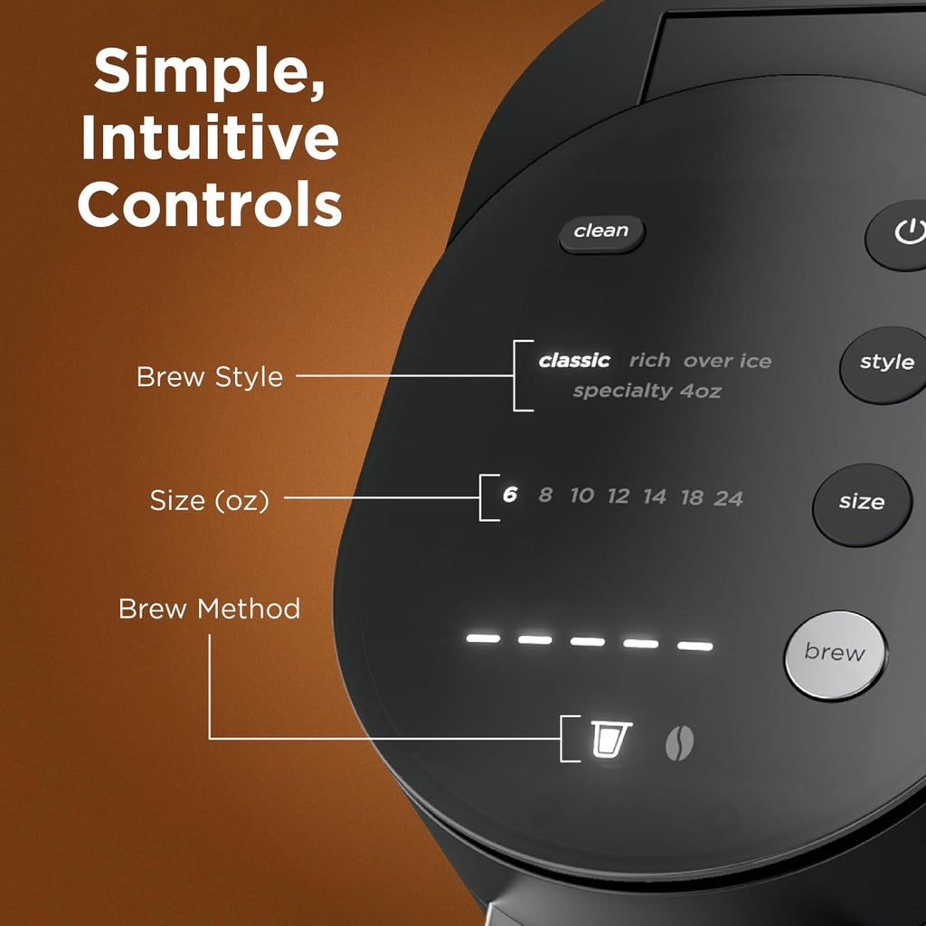 Ninja Single Serve Coffee Maker - Combo Machine, K-Cup Pods And Grounds | 4 Styles Of Brewing, Up To 24 Oz Cup Sizes, 56 Oz Removable Reservoir, Black, Pb051