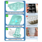 Large Ice Cube Tray For Freezer - 2 Pack Stackable Round Ice Cube Molds Set, Easy To Fill & Release With Storage Bin And Tongs For Kitchen, Party, Cocktail & Coffee, Gifts For Whiskey Lover (1.93In)