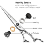 Cnc Professional Hair Cutting Scissors 6.0 Inch Sharp Convex Blade Barber Shears Made Of Vg10 Japanese Stainless Steel With Adjustment Screw For Salon Hairdressing And Home User
