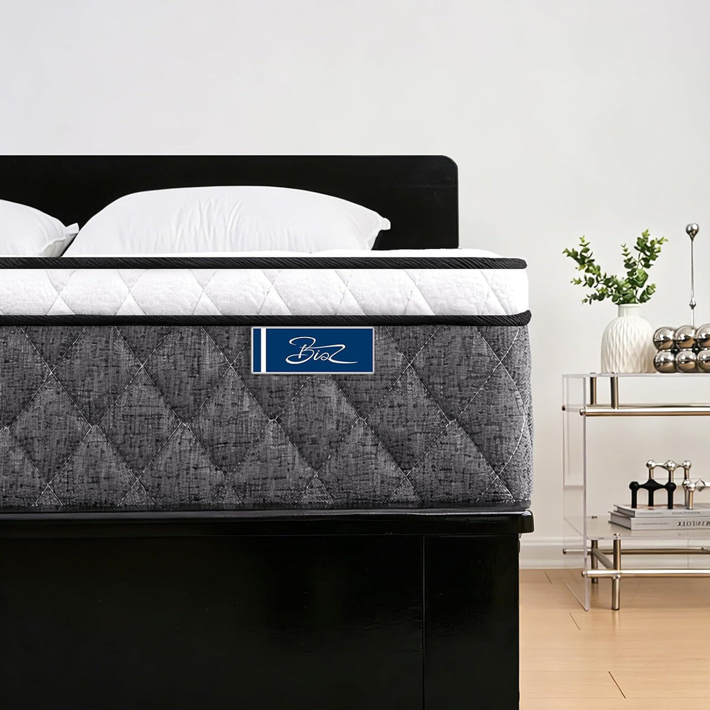 Queen Mattress, 12 Inch Cooling Hybrid Queen Mattress In A Box, Medium Firm With Gel Memory Foam & Individual Pocket Springs, Motion Isolation, Pressure Relief, Certipur-Us