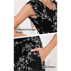 Db Moon Womens 2026 Maxi Dresses Empire Waist Long Summer Dress Casual Cap Short Sleeve Sundress With Pockets