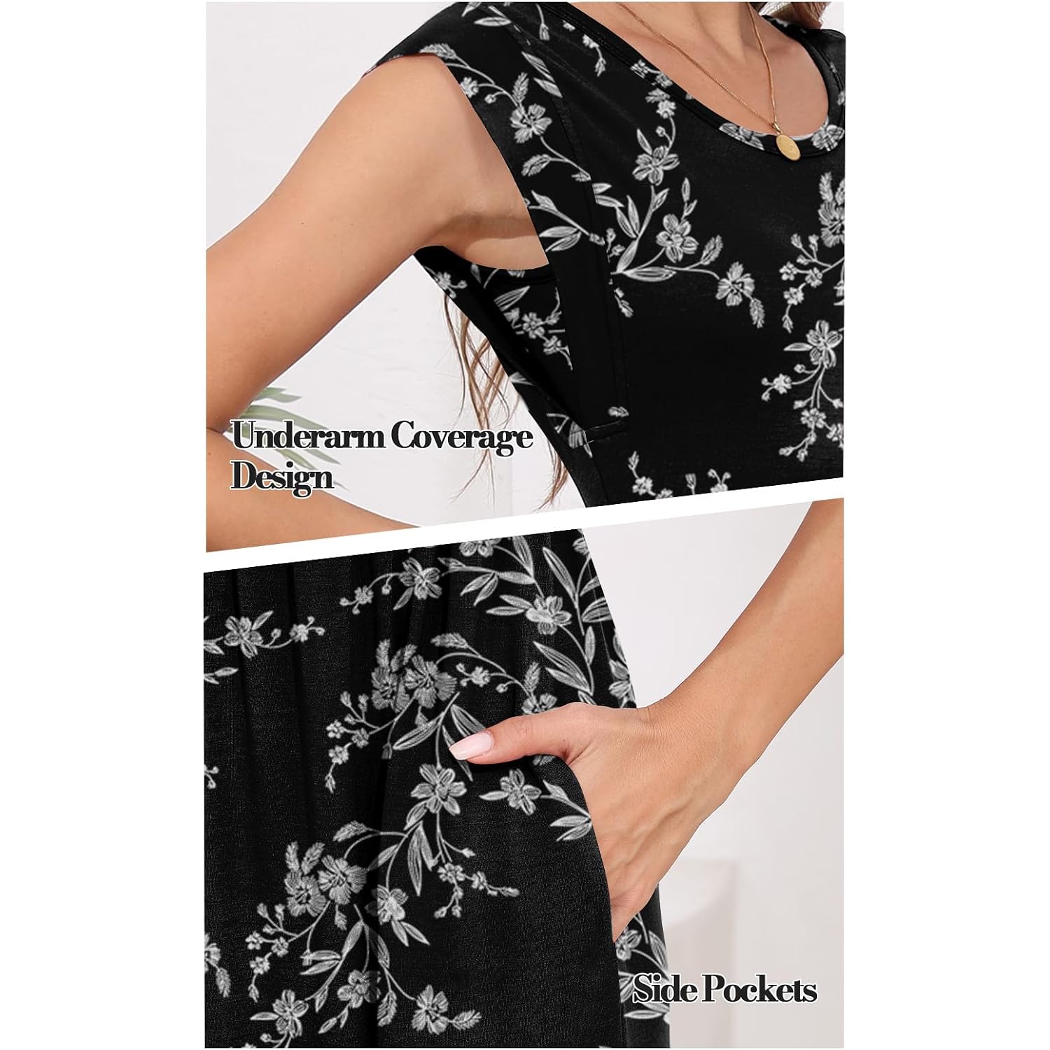 Db Moon Womens 2026 Maxi Dresses Empire Waist Long Summer Dress Casual Cap Short Sleeve Sundress With Pockets