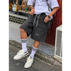 Emmiol Baggy Jean Shorts Men, Y2K Jorts Cargo Ripped Elastic Waist, Mens Denim Shorts Comfy Casual Streetwear Summer