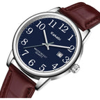 Watch For Men, Easy Reader Unisex Analog Quartz Waterproof Wristwatch With Date And Leather Band, Casual Simple Fashion Mens Watches Gift