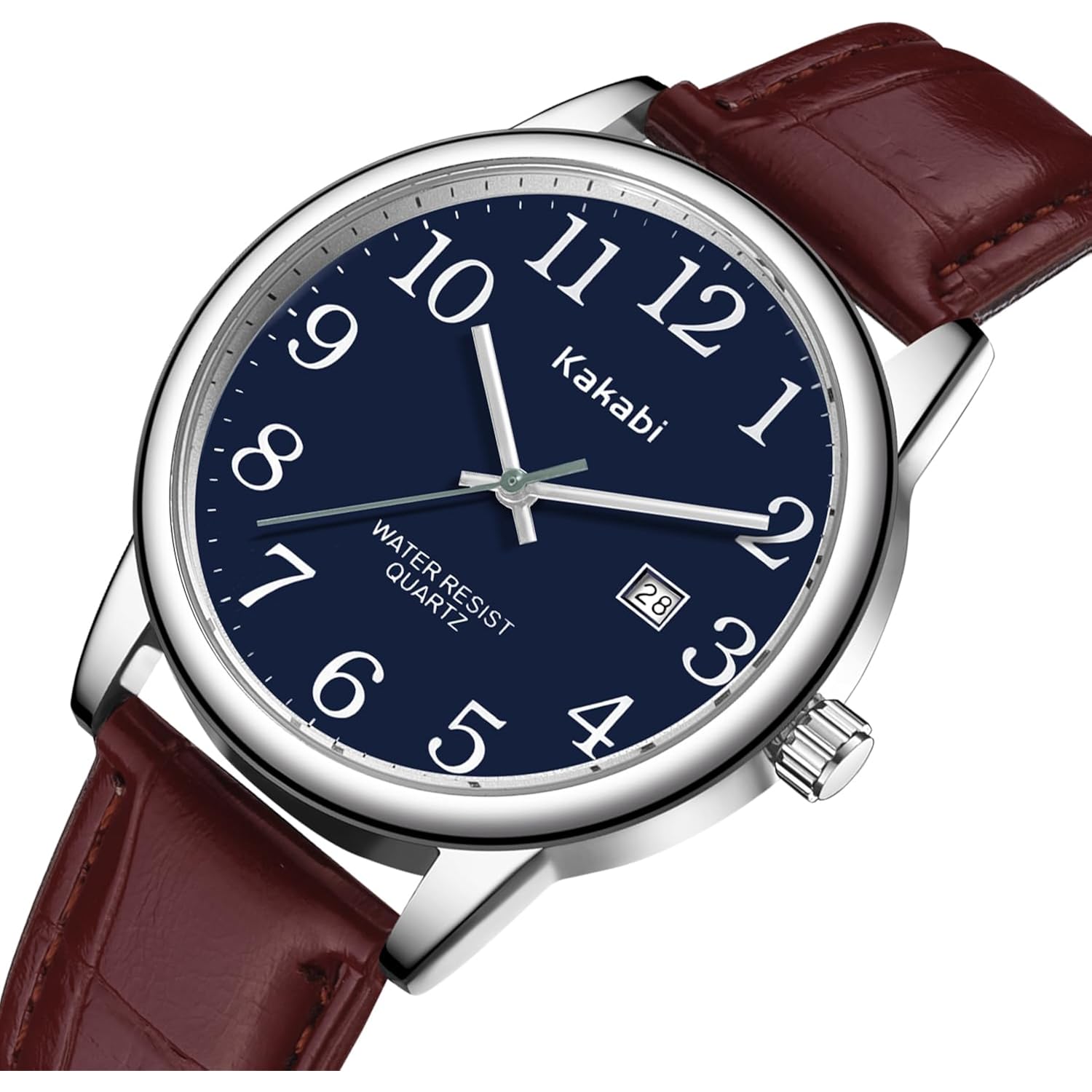 Watch For Men, Easy Reader Unisex Analog Quartz Waterproof Wristwatch With Date And Leather Band, Casual Simple Fashion Mens Watches Gift