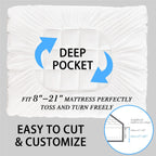 Queen Mattress Topper For Back Pain - Extra Thick Cooling Mattress Pad Cover For Queen Size Bed - Soft Mattress Protector Pillow Top With 8-21 Inch Deep Pocket 3D Snow Down Alternative Fill