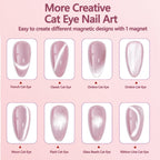 Cat Eye Magnet Nail Art Tool, Cat Eye Magnet Set for Nails, 3-in-1 Round Cat Eye Magnet with Ball Magnets, Magnetic Nail Art Pen, Perfect for Home DIY, Nail Art Design (Magnet Only, No Gel Included)