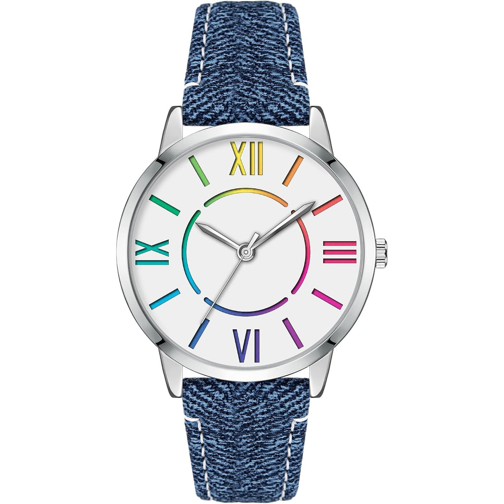 Bisley Fashion Analog Watch For Women Colorful Roman Numerals Watch Waterproof