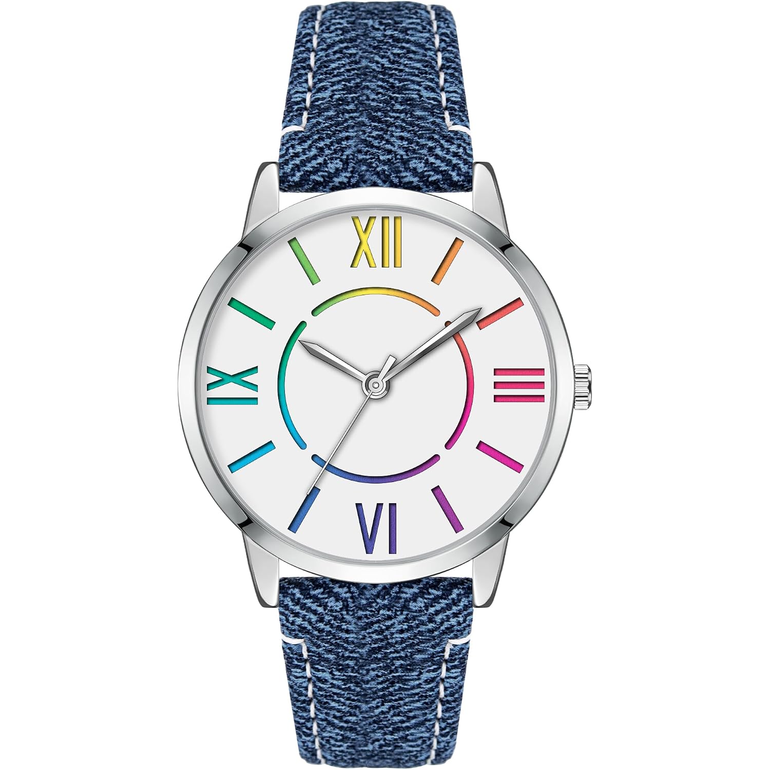 Bisley Fashion Analog Watch For Women Colorful Roman Numerals Watch Waterproof