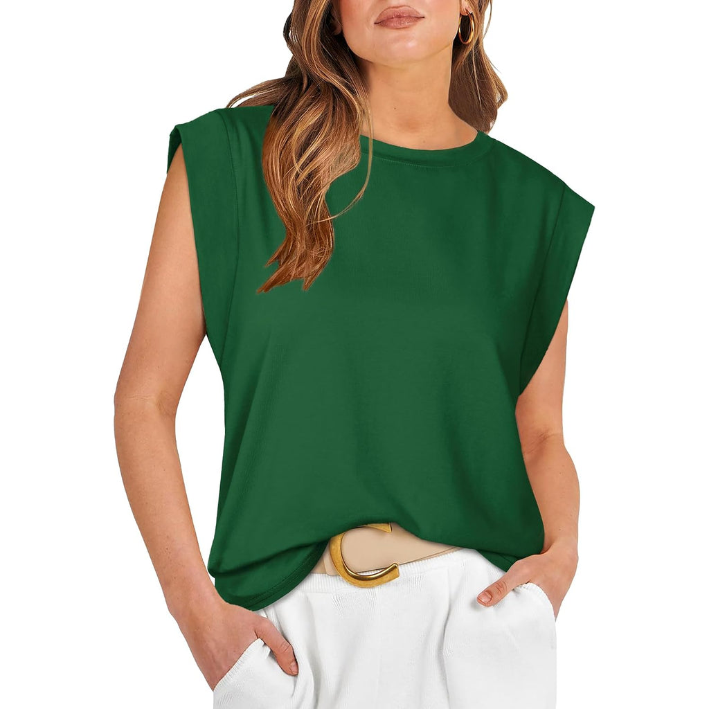 WIHOLL Cap Sleeve Tops for Women Summer Top Basic Tee Shirts Business Casual Tank Loose Fit 2026 Fashion