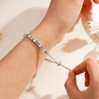 Iefil Adjustable Tennis Bracelets for Women - 925 Sterling Silver Birthstone Bracelet, Anniversary Birthday Gifts for Women, Jewelry Gifts for Woman Her, 6"-10"