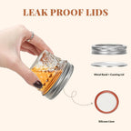 Cyclemore 40 Pcs 4Oz Clear Glass Mini Mason Jars With Silver Separable Lids And Diamond Appearance, Small Spice Canning Jars For Honey, Jam, Jelly, Wedding Favors, Kitchen Food Storage