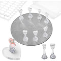 Nail Stands for Press On Nails Painting Display Practice, Powerful Magnetic Nail Tip Holders for Diy Design, Heart Nail Art Stand with 200 PCS Double-Sided Tapes Home Salon Use (Silver)