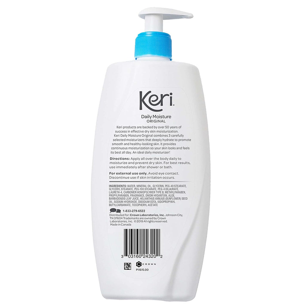 Keri Whole Body Therapy Original, Continuous Moisturization, 3 Essential Moisturizers (Vitamin E, Aloe And Sunflower Seed Oil), 20 Oz