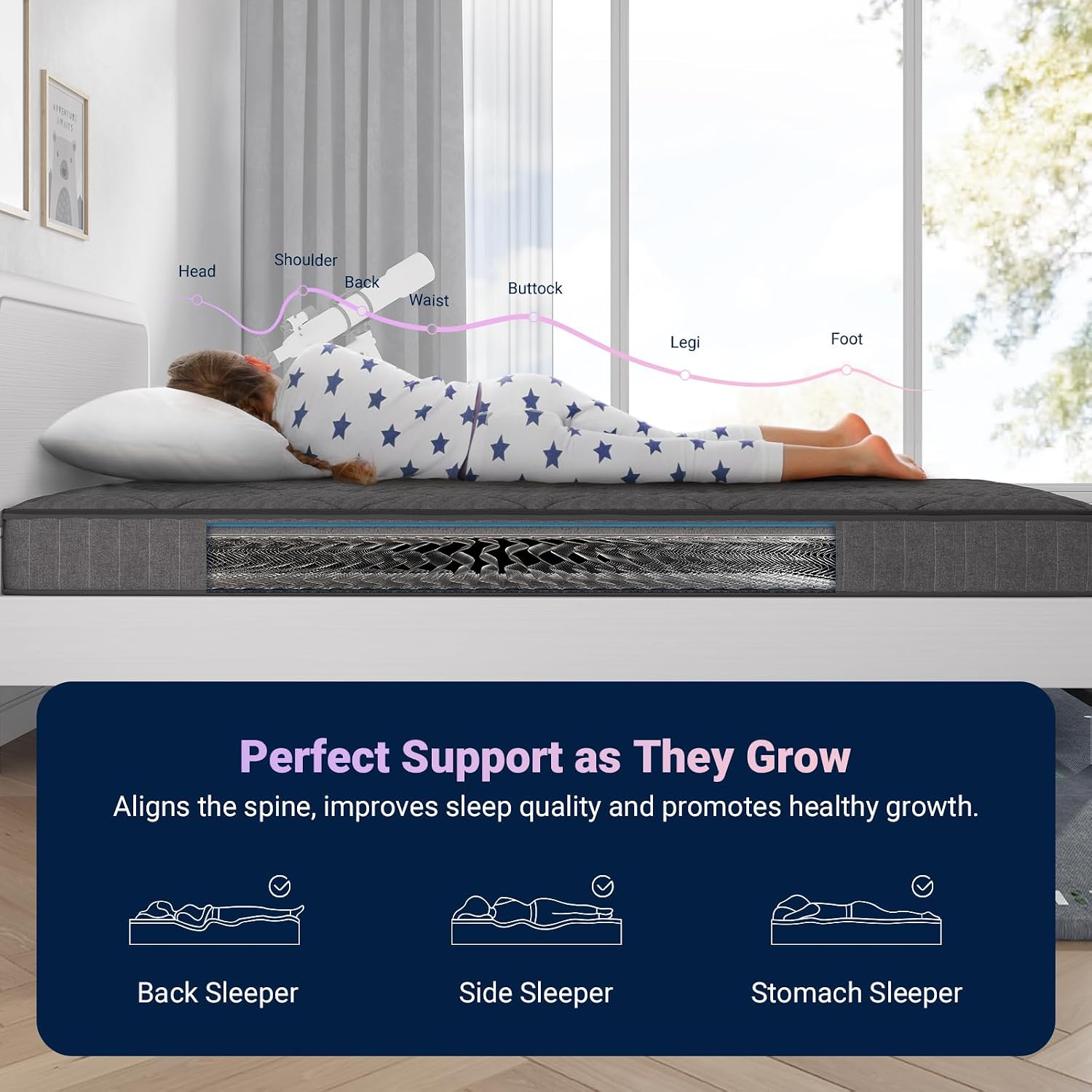 Avenco Twin Mattress, 6 Inch Twin Size Mattress In A Box, Medium Firm Hybrid Mattresses With Bonnell Spring And Gel Memory Foam For Cool Night Sleep & Pressure Relief, Certipur-Us Certified