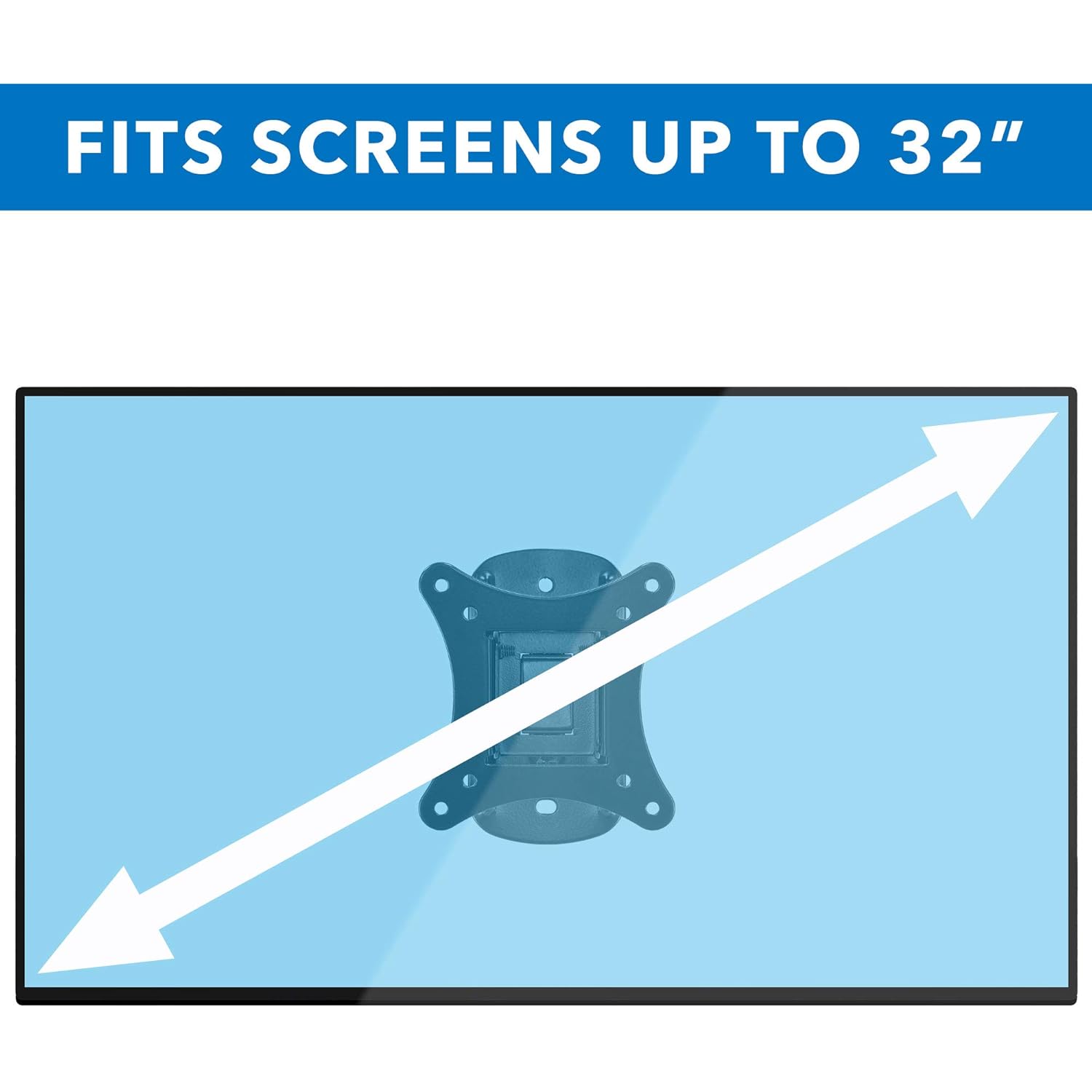 Mount-It! Small TV Wall Mount for 19–32 Inch Flat Screen TVs | Tilt and Swivel TV Wall Mount | Low Profile 2.4” Design | VESA 75x75 100x100 | Single Stud Installation | 44 lb Capacity