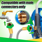 3Ft Short Garden Hose With Female To Female Connector - Metal Leakproof Leader Hose For Hose Reel, Heavy Duty 304 Stainless Steel Flexible Hose For Outdoor Garden Watering Car Pet Cleaning