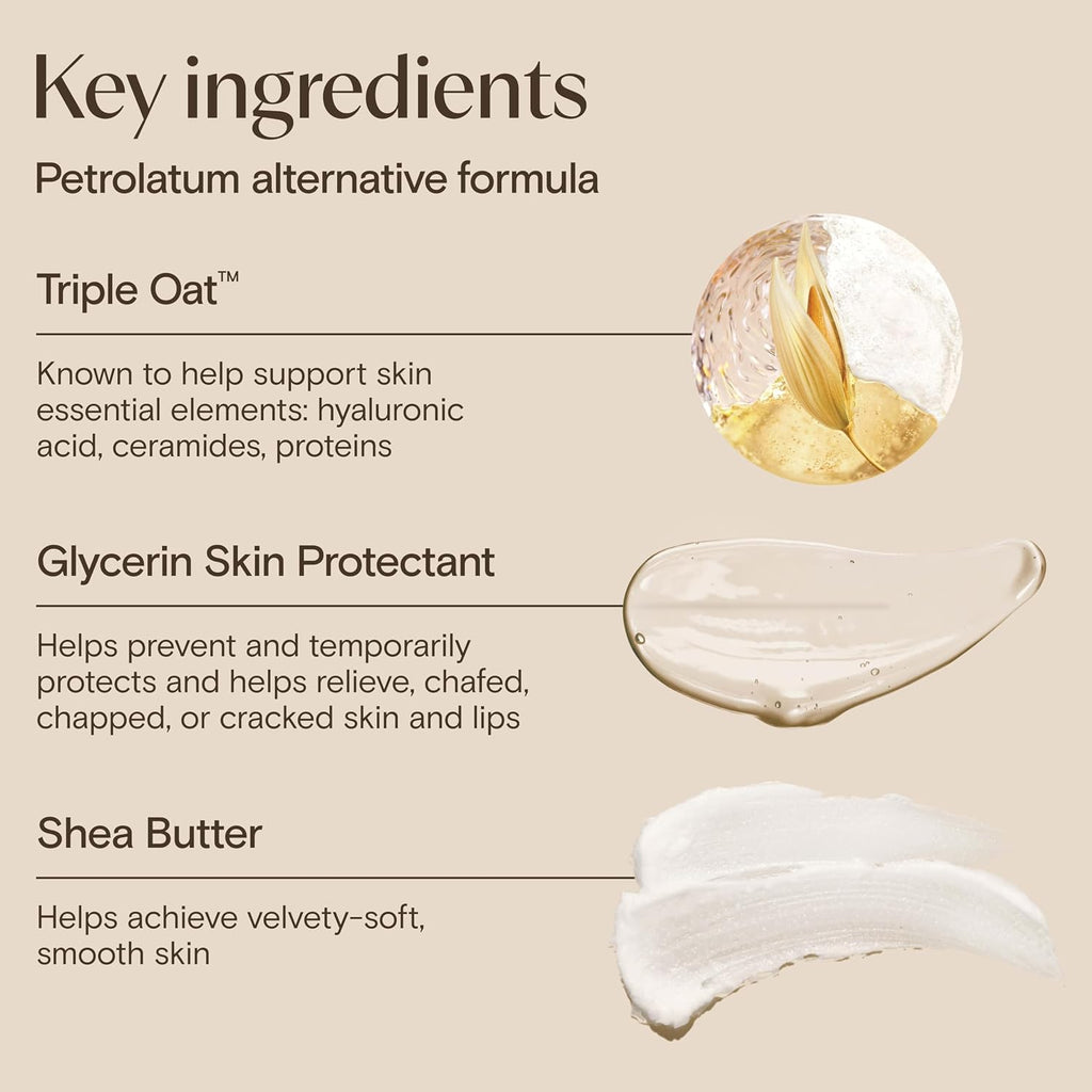 Aveeno Skin Relief Healing Ointment, Repair & Protect Extra Dry, Cracked Skin, Glycerin Protectant With Triple Oat & Shea Butter, Fragrance-Free & Non-Greasy Feel, Travel Size, 2.0 Oz
