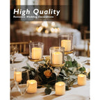 Homemory 24Pack Flickering Flameless Votive Candles For Wedding Decoration, 200+Hour Warm White Battery Operated Led Tealight, Electric Fake Candles For Party, Receptions, Halloween, Christmas