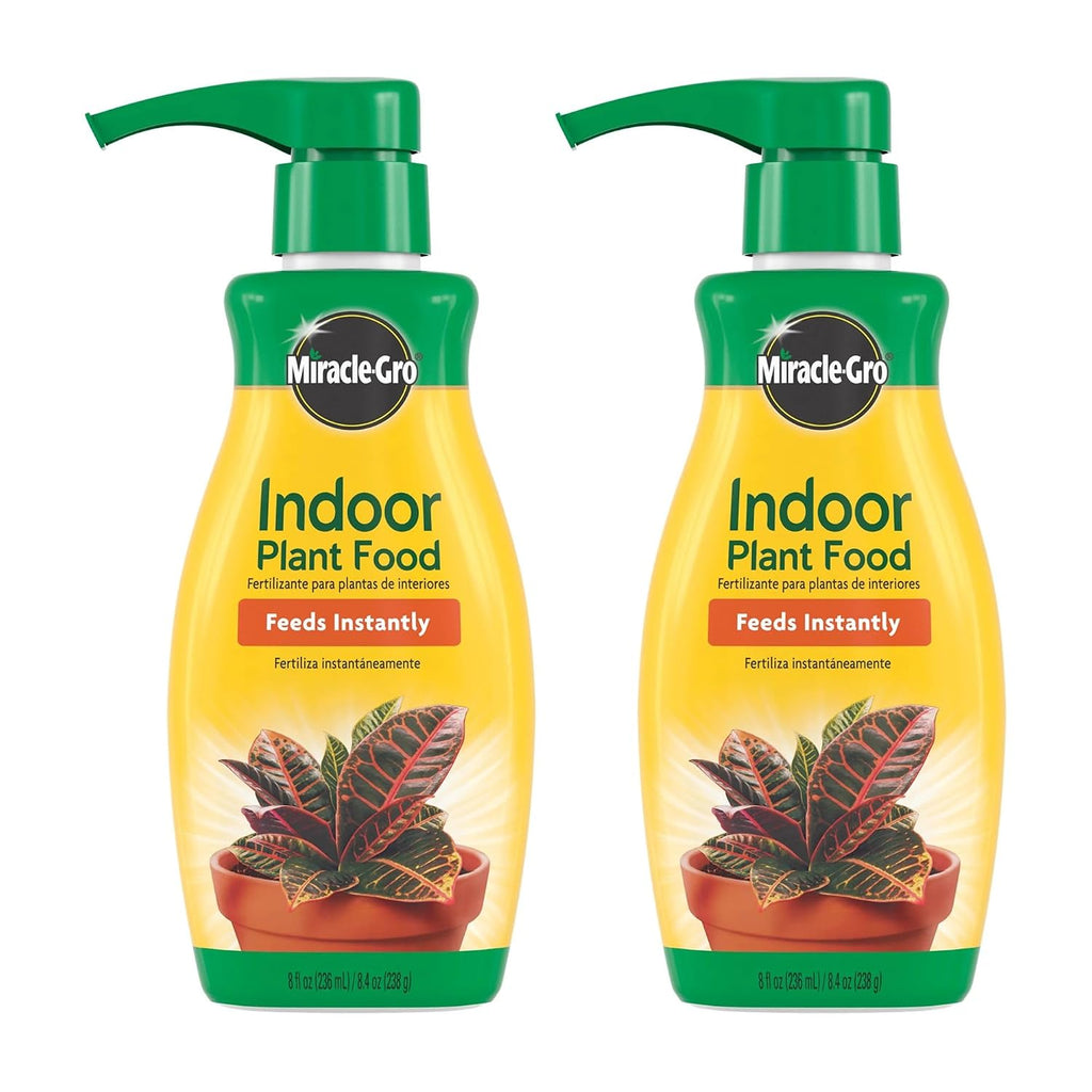 Miracle-Gro Indoor Plant Food, Liquid Plant Food For Houseplants, Snake Plants, Peace Lilies, Flowers, Vegetables, Herbs And More, 8 Oz., 2-Pack