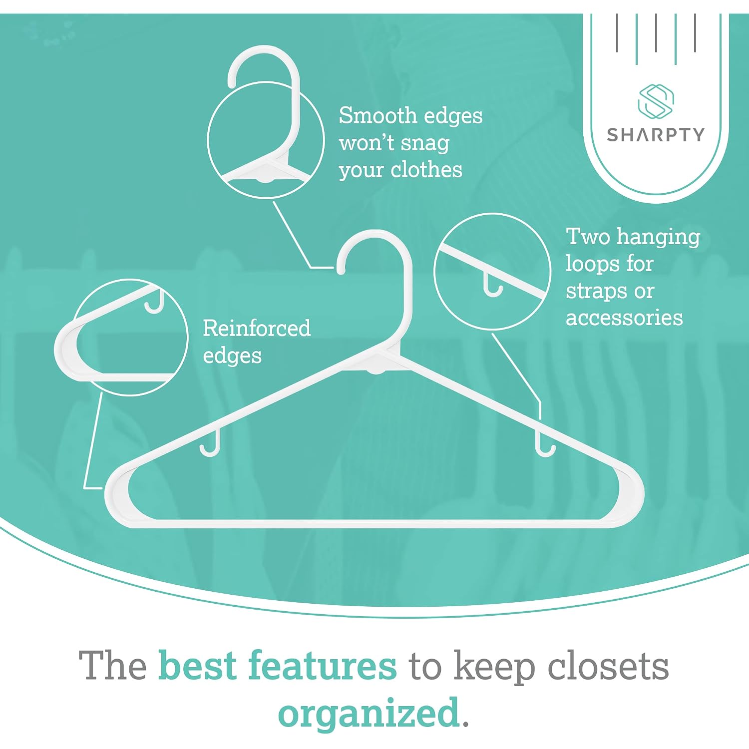 Plastic Hangers Clothes Hangers For Clothing, Closet, Coats & Shirts - Durable, Thick, Tough & Space Saving - For Everyday Standard Use, Room Essentials & Basics - 20 Pack - White
