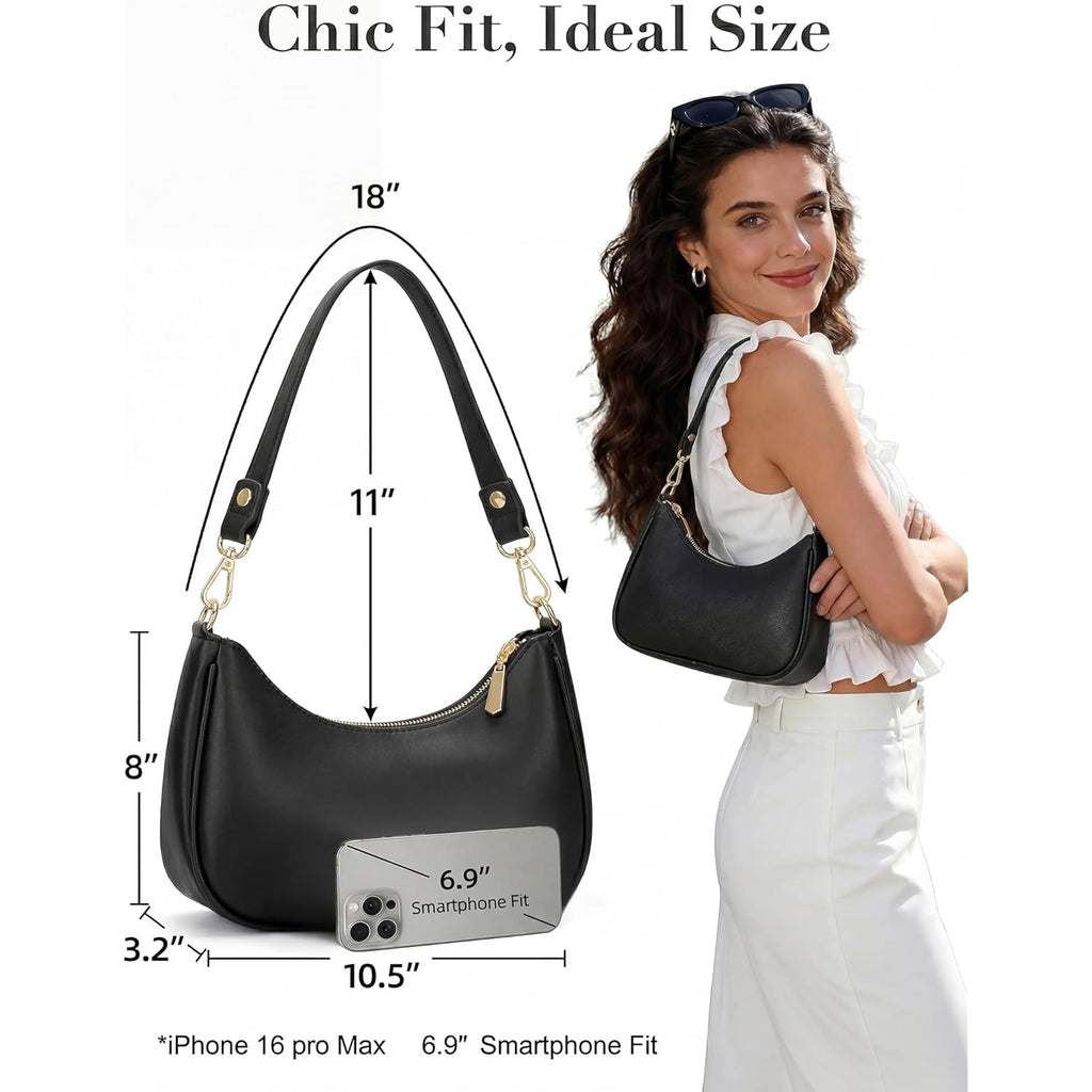 Small Shoulder Bags for Women, mini Purse Vegan Leather Shoulder Bag, Cute Retro Hobo Handbag