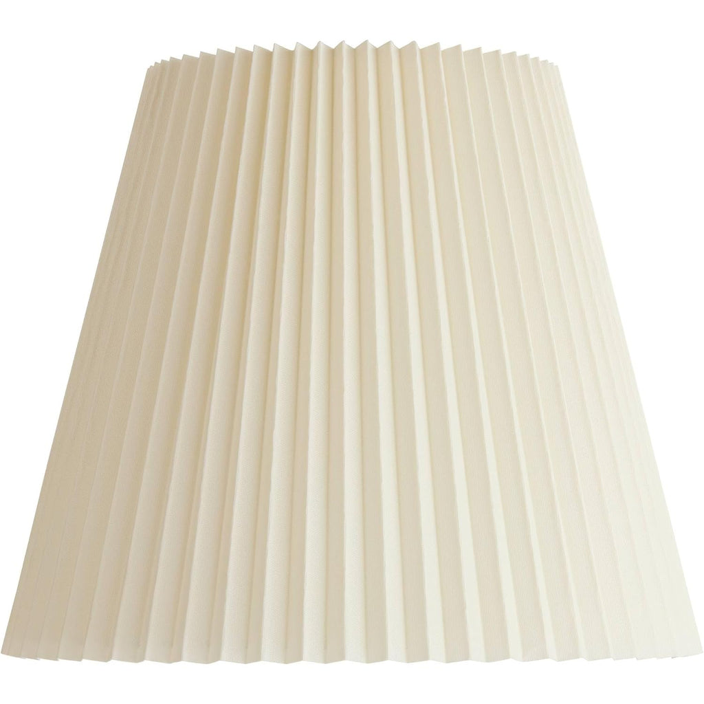 10" Top X 17" Bottom X 14 1/2" High X 14 3/4" Slant Lamp Shade (Pre-Assembled) Replacement Large Ivory White Bell Round Traditional Pleated Spider Harp Finial