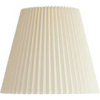 10" Top X 17" Bottom X 14 1/2" High X 14 3/4" Slant Lamp Shade (Pre-Assembled) Replacement Large Ivory White Bell Round Traditional Pleated Spider Harp Finial