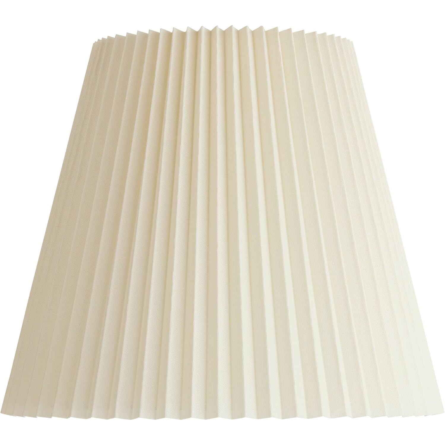 10" Top X 17" Bottom X 14 1/2" High X 14 3/4" Slant Lamp Shade (Pre-Assembled) Replacement Large Ivory White Bell Round Traditional Pleated Spider Harp Finial