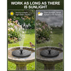 Solar Bird Bath Fountain – 2026 Newly Upgraded 1.4W Solar Pump With 7 Nozzles And 4 Fixed Pipes, Floating & Free-Standing, Solar Fountain For Bird Bath, Garden, Pond, Pool, Outdoor