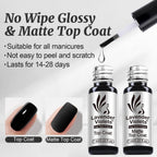Lavender Violets 6pcs Gel Base and Top Coat Set - Blooming Gel, Glow in the Dark Top Coat, Glossy & Matte Coats, 5 in 1 Builder Base, Non-Acid PH Bond Clear Nail Polish Kit for Manicure C201
